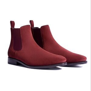 ALDO CHELSEA Suede Leather Italian Boot-Size 10.5-Red Maroon